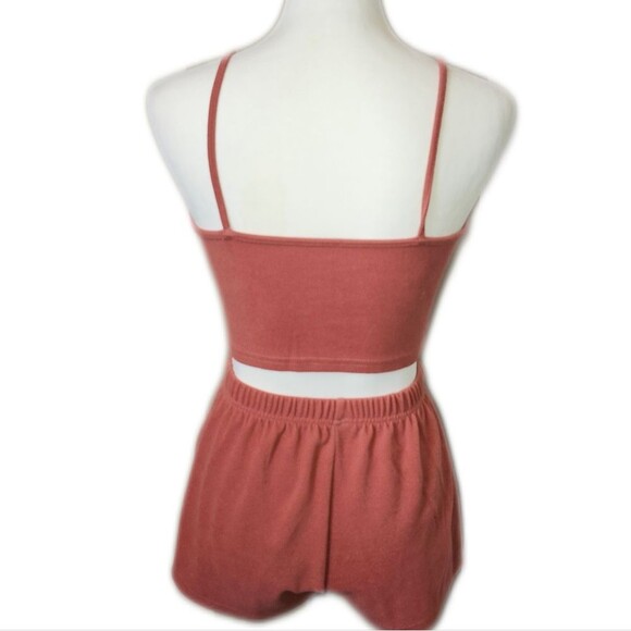 Two Piece Soft Stretchy Shorts & Tank Top, Mauve Pink, Small - Picture 3 of 6